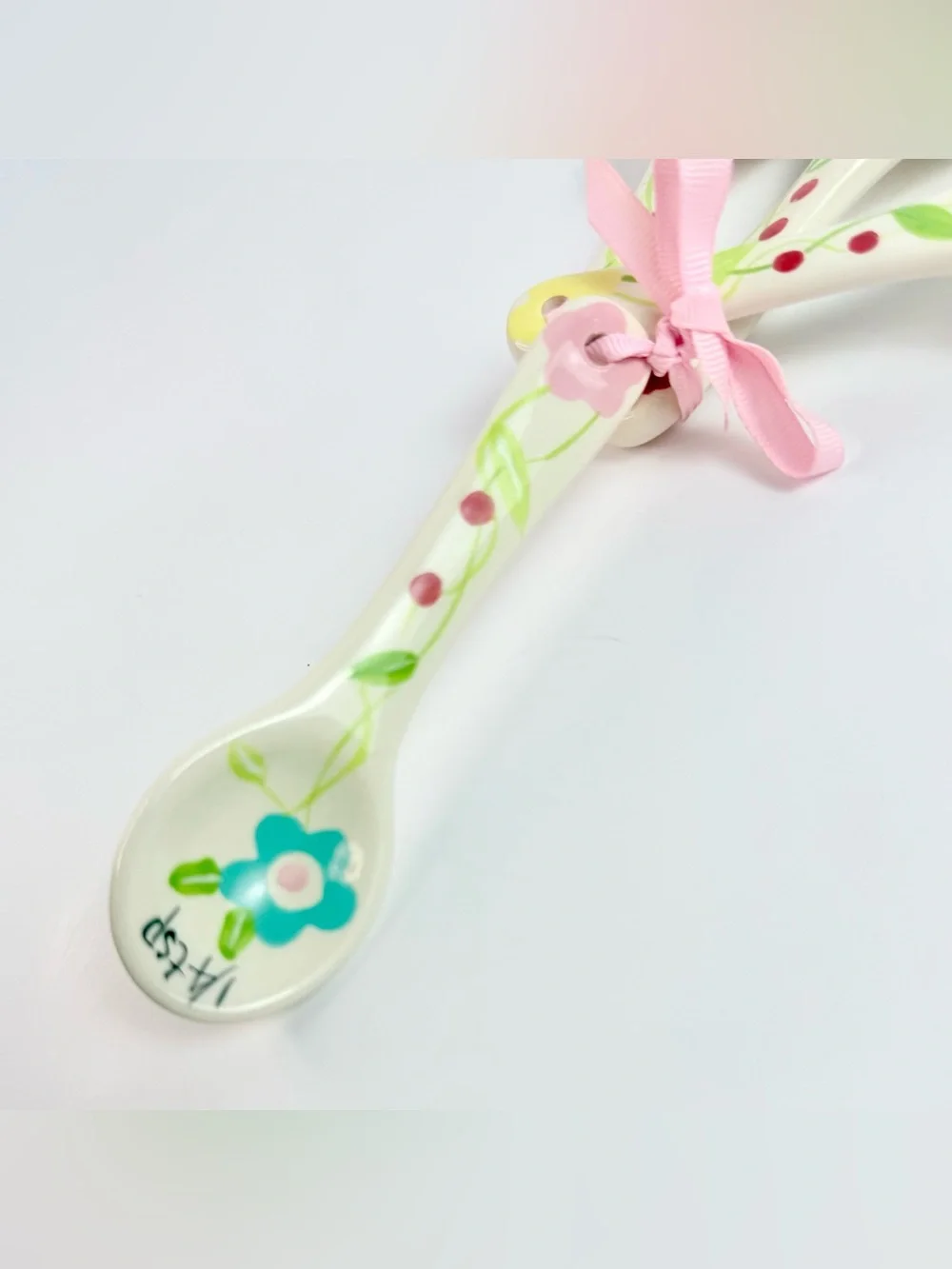 Springtime Flowers Hand Painted Ceramic Measuring Spoons